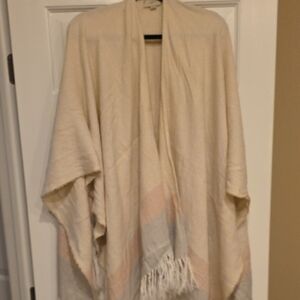 Loft Cream Herringbone Poncho